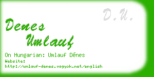 denes umlauf business card